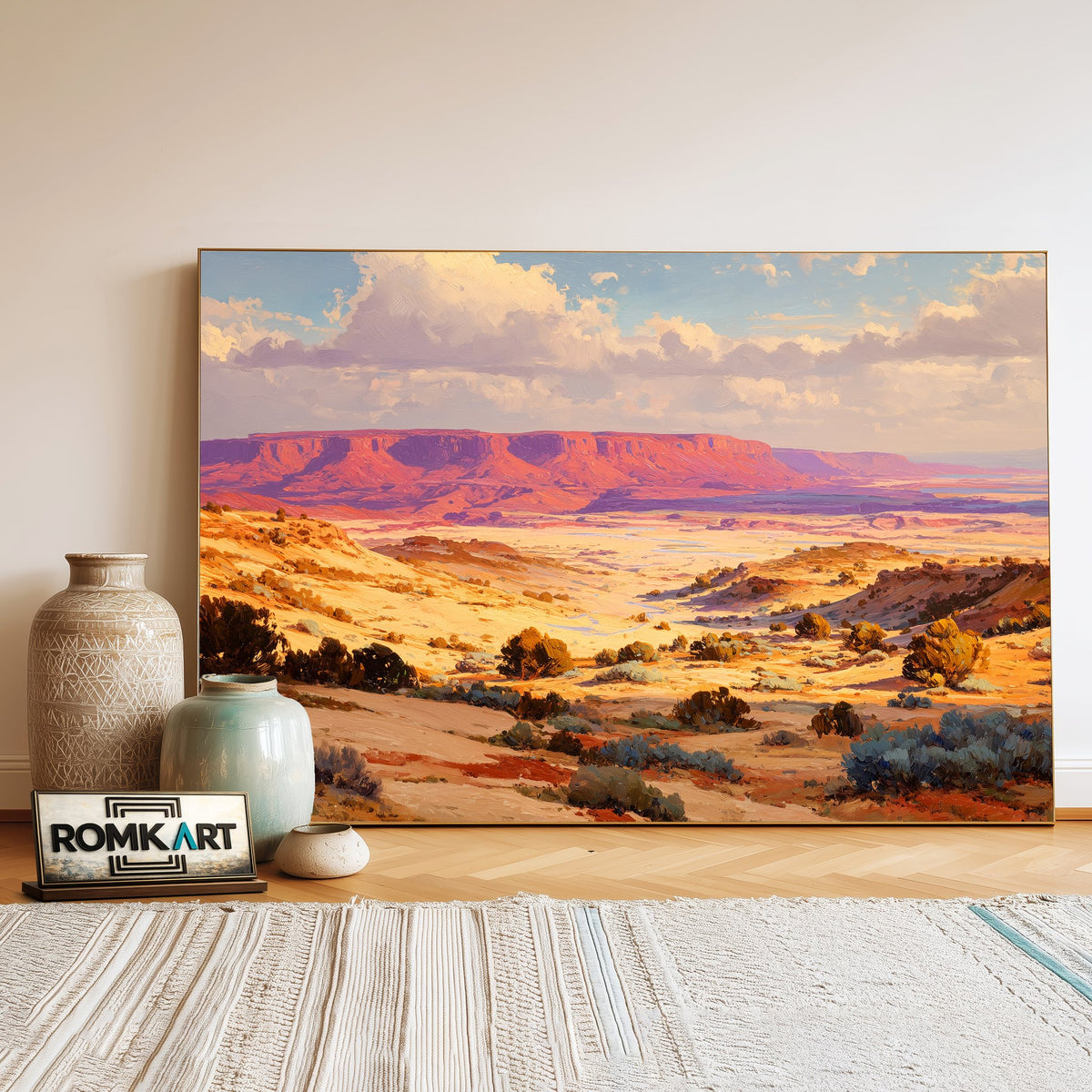 Desert Mesa Landscape Oil Painting - image 3