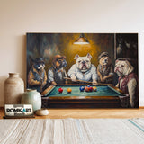 Dogs Playing Billard Oil Painting - image 3