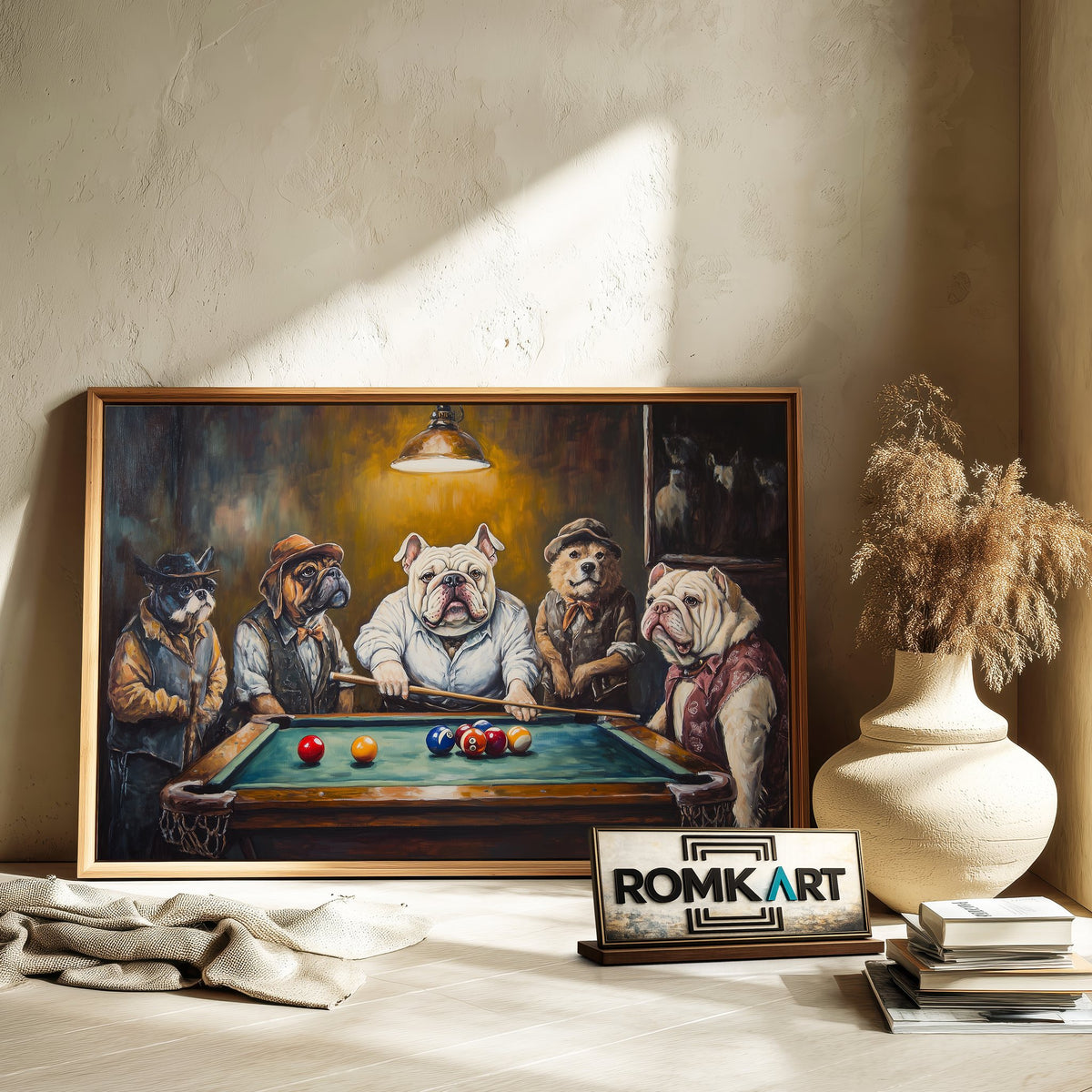 Dogs Playing Billard Oil Painting - image 6