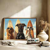 Dogs Surfboards Oil Painting - image 6
