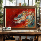 Dragon Fiery Abyss Fantasy Oil Painting - image 2