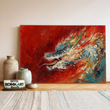 Dragon Fiery Abyss Fantasy Oil Painting - image 3