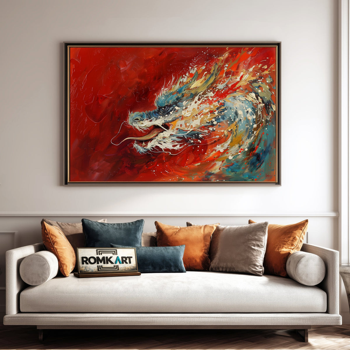 Dragon Fiery Abyss Fantasy Oil Painting - image 4