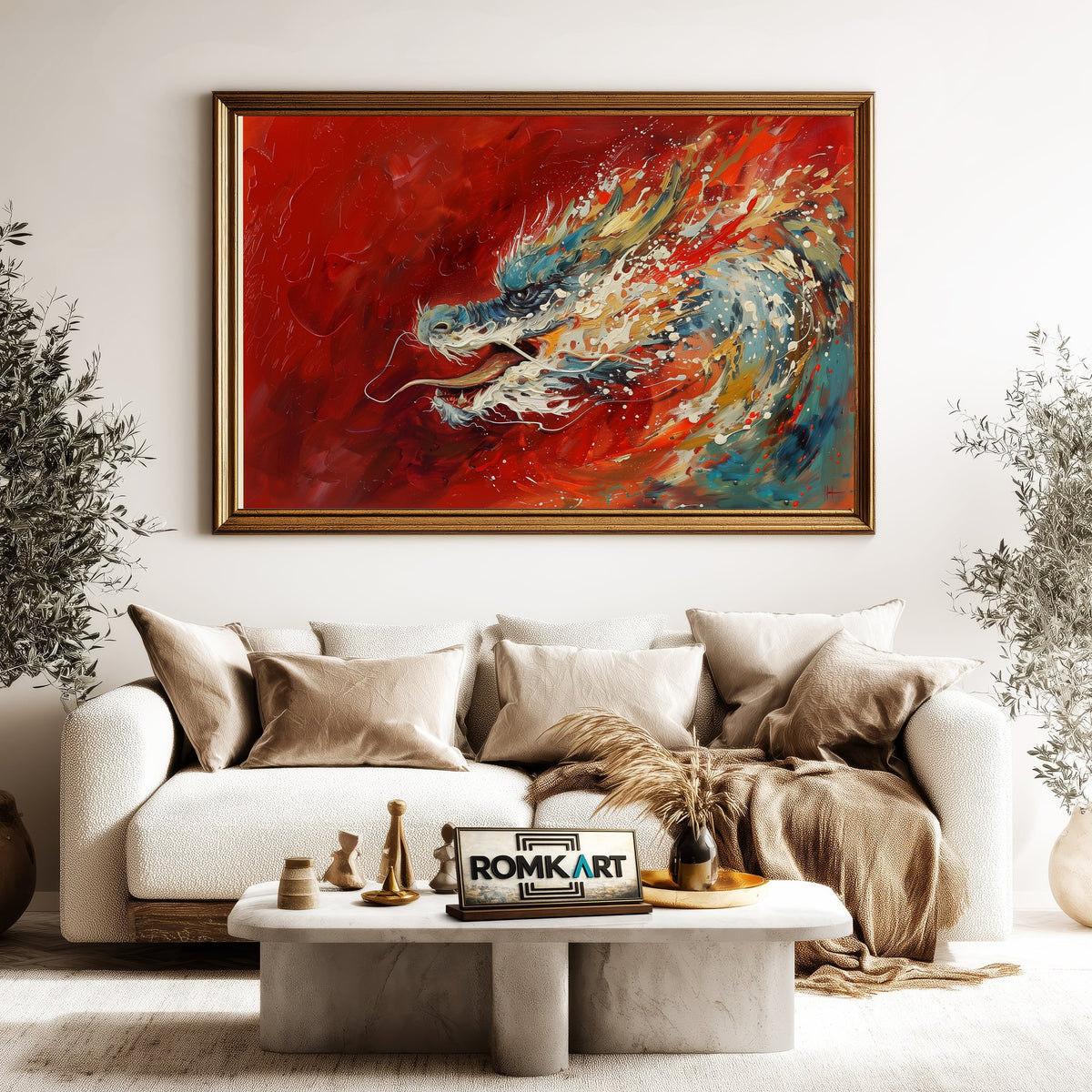 Dragon Fiery Abyss Fantasy Oil Painting - image 5