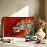 Dragon Fiery Abyss Fantasy Oil Painting - image 6