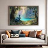 Dragon in Enchanted forest Fantasy Oil Painting - image 4