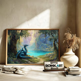 Dragon in Enchanted forest Fantasy Oil Painting - image 6
