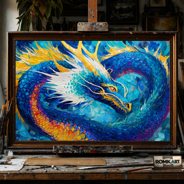Dragon Rising hand-painted oil painting on canvas