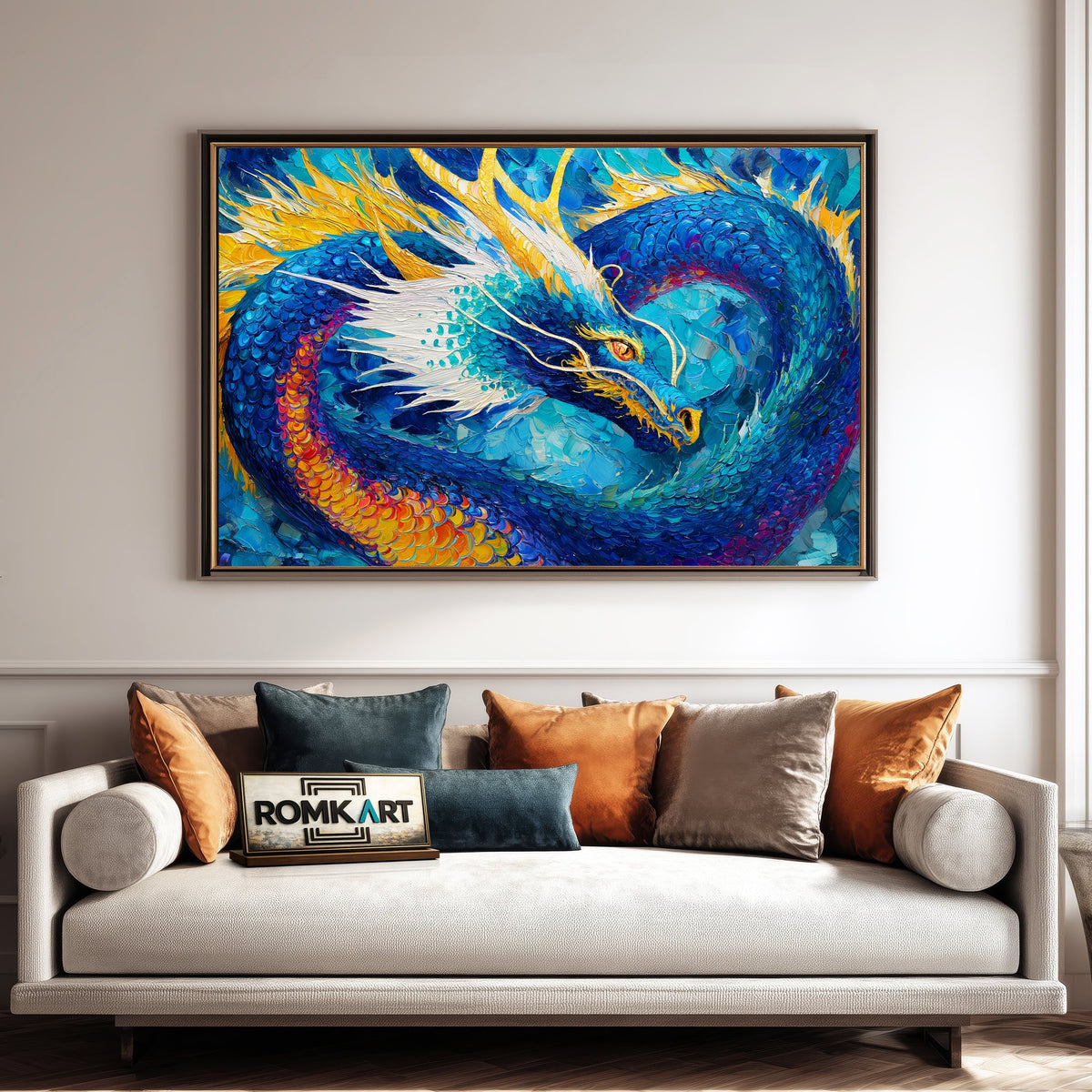 Dragon Rising Fantasy Oil Painting - image 4