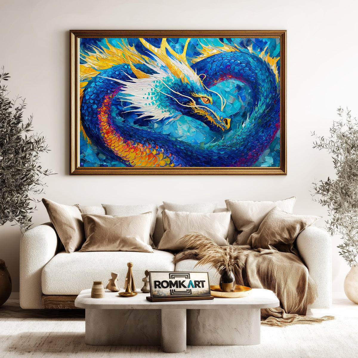 Dragon Rising Fantasy Oil Painting - image 5