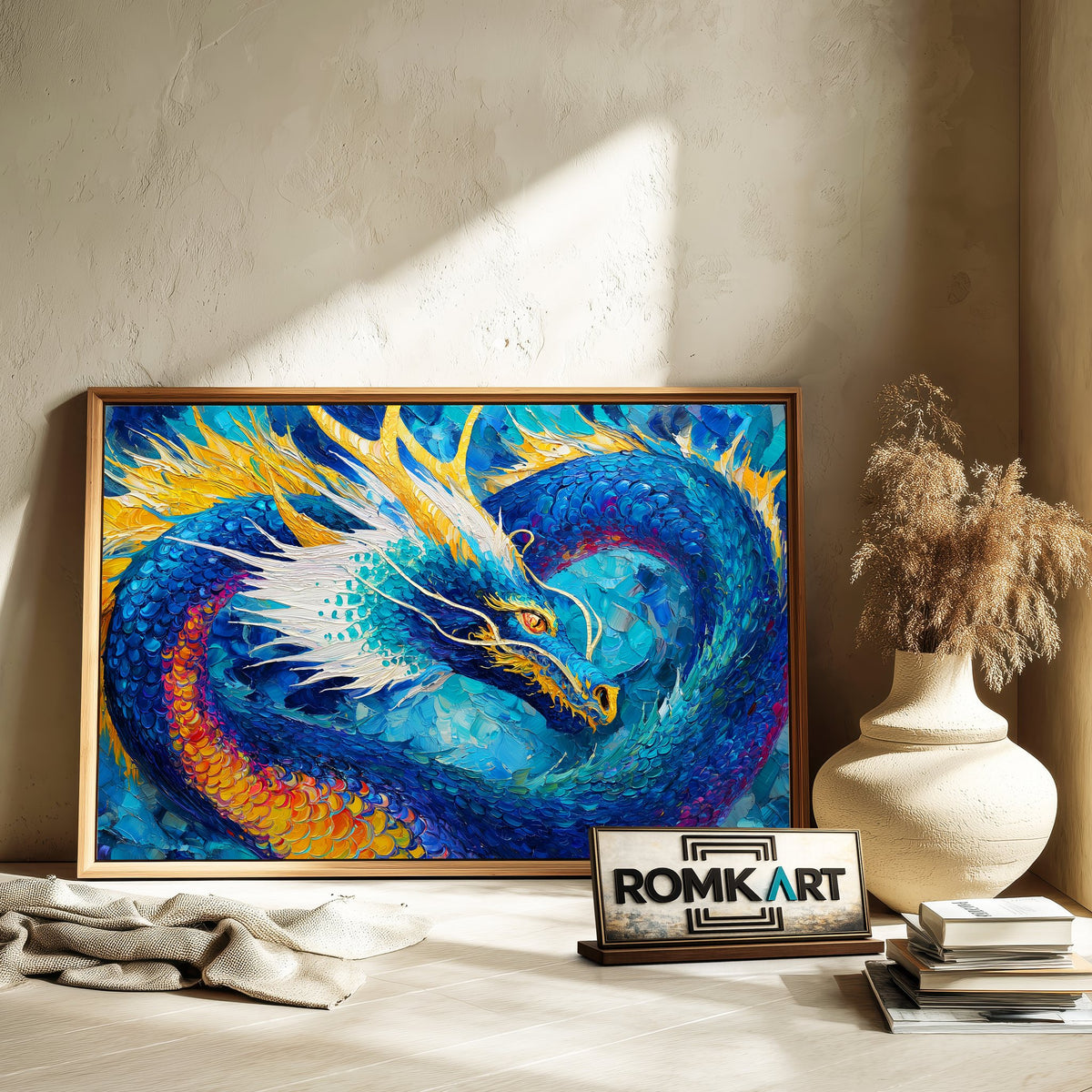 Dragon Rising Fantasy Oil Painting - image 6