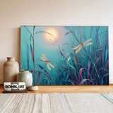 Dragonflies in Tranquil Moonlight Insect Oil Painting - image 3