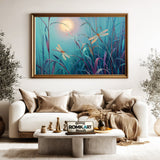 Dragonflies in Tranquil Moonlight Insect Oil Painting - image 5