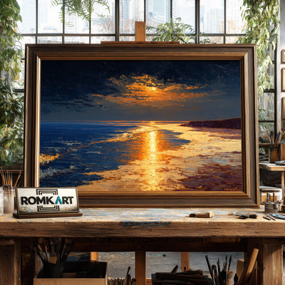Dream Coastal Sunset Oil Painting - image 2