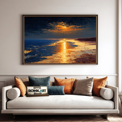 Dream Coastal Sunset Oil Painting - image 4