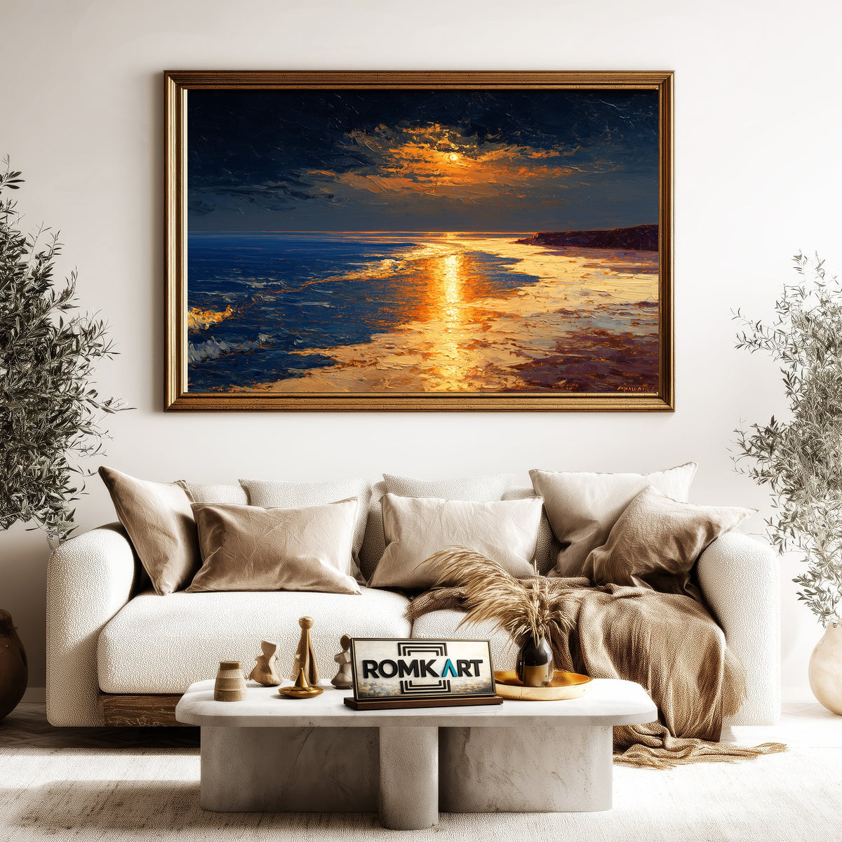 Dream Coastal Sunset Oil Painting - image 5
