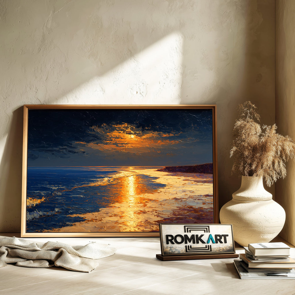Dream Coastal Sunset Oil Painting - image 6
