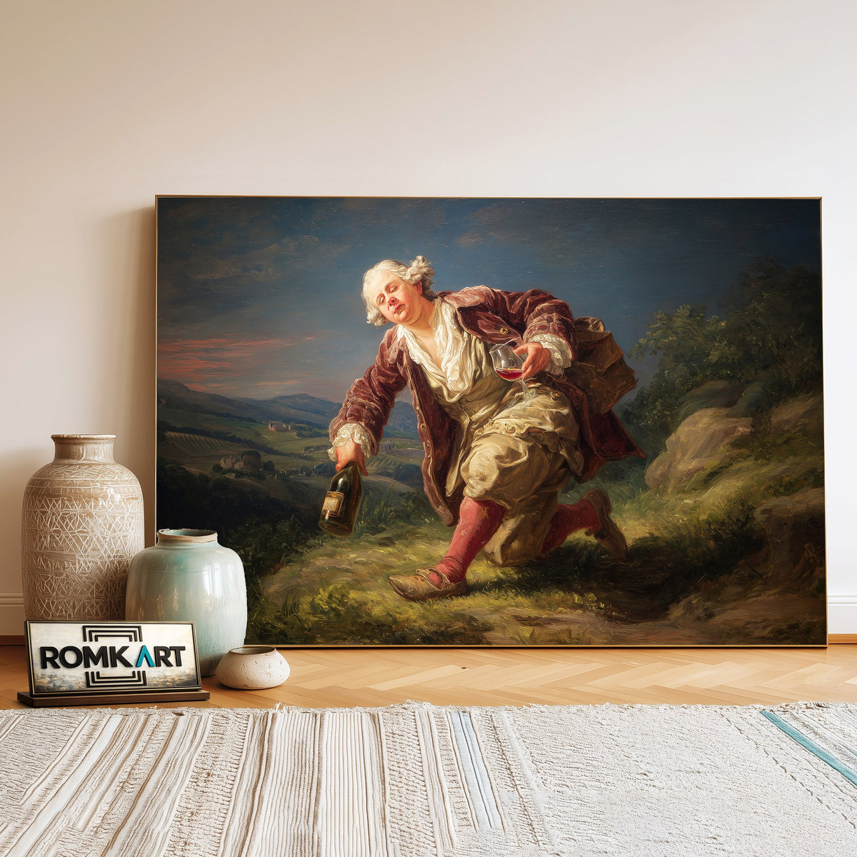 drunken man stumbling Figurative Oil Painting - image 3