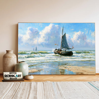 Dutch Bomschuit In The Breakers Oil Painting - image 3