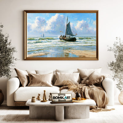 Dutch Bomschuit In The Breakers Oil Painting - image 5