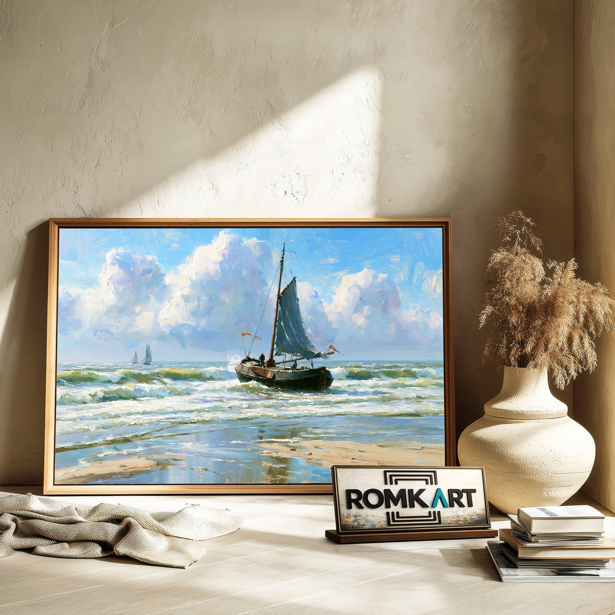 Dutch Bomschuit In The Breakers Oil Painting - image 6
