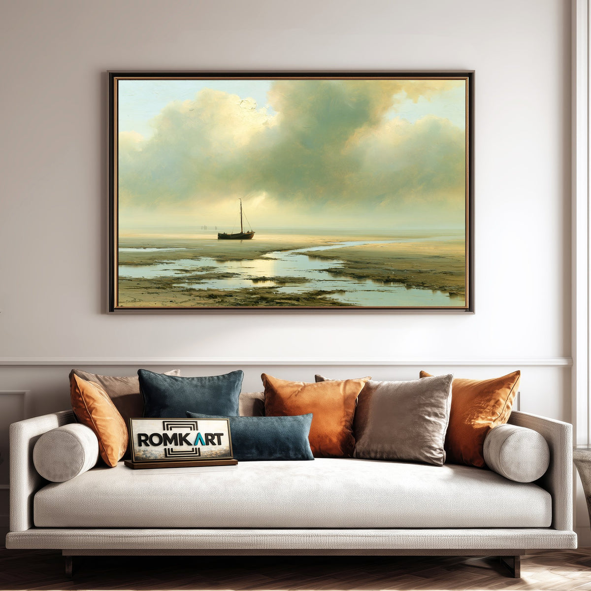 Dutch Bomschuit On A Vast Tidal Beach Oil Painting - image 4