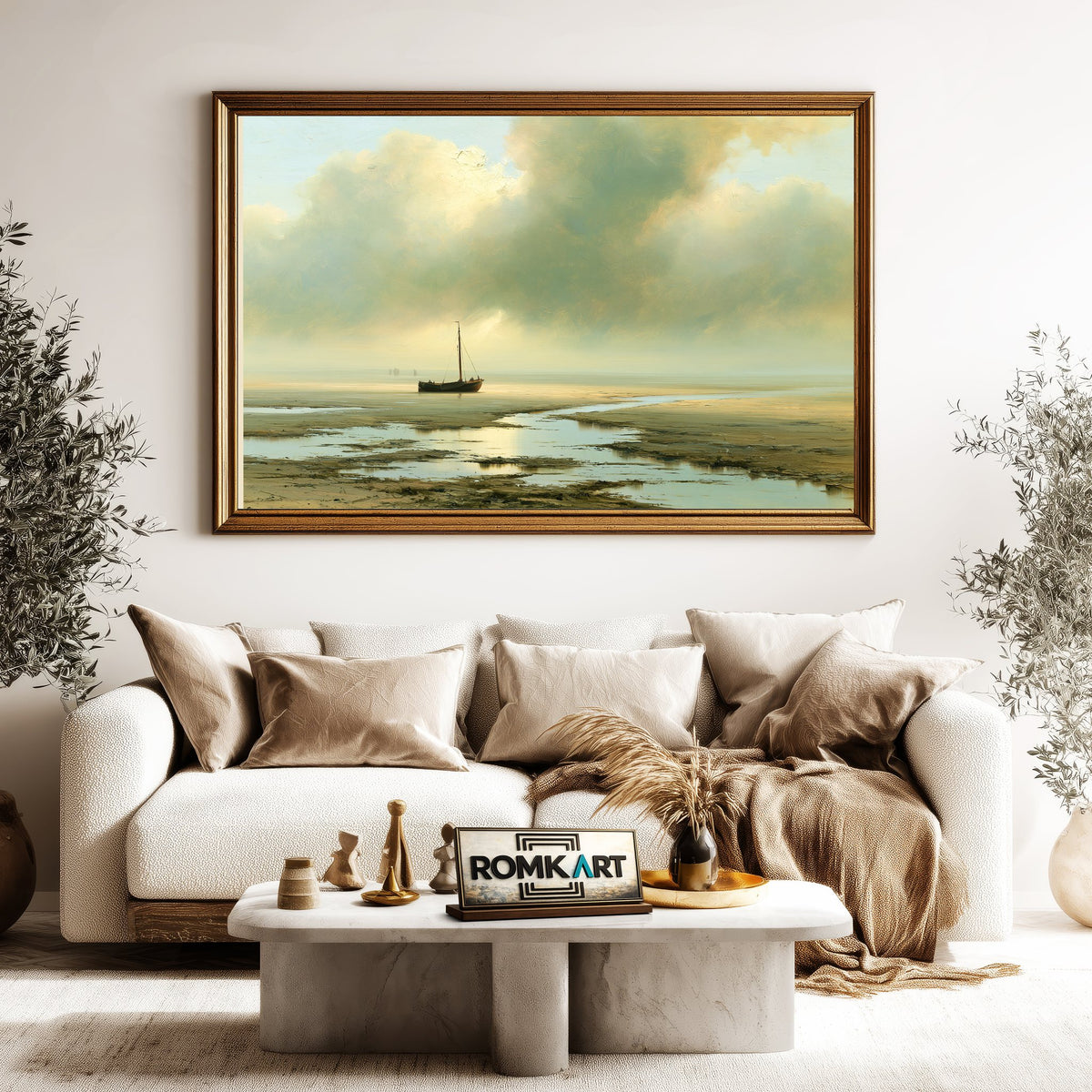 Dutch Bomschuit On A Vast Tidal Beach Oil Painting - image 5