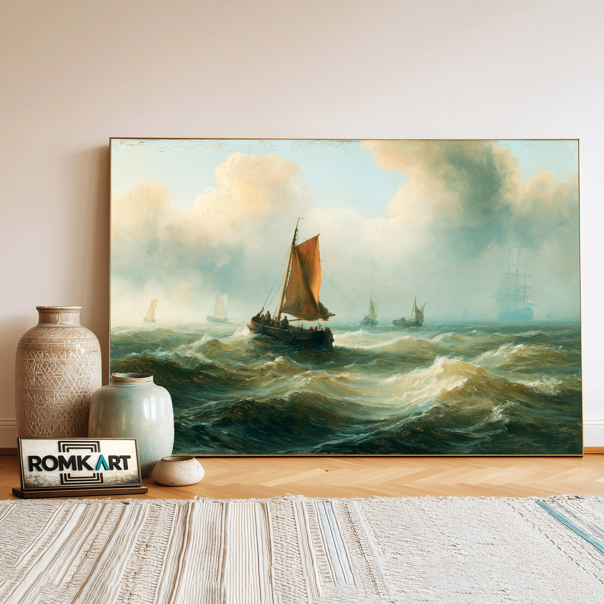 Dutch Maritime Oil Painting - image 3