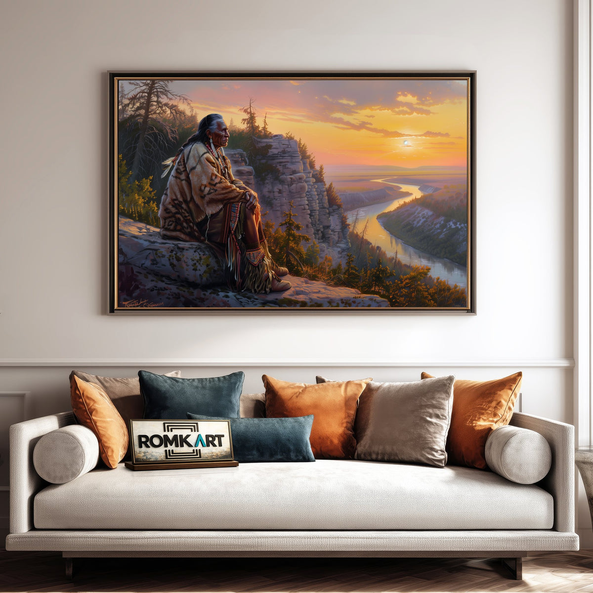 Elder Native American Oil Painting - image 4
