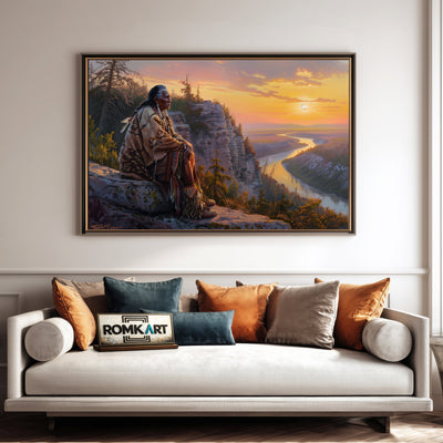 Elder Native American Oil Painting - image 4