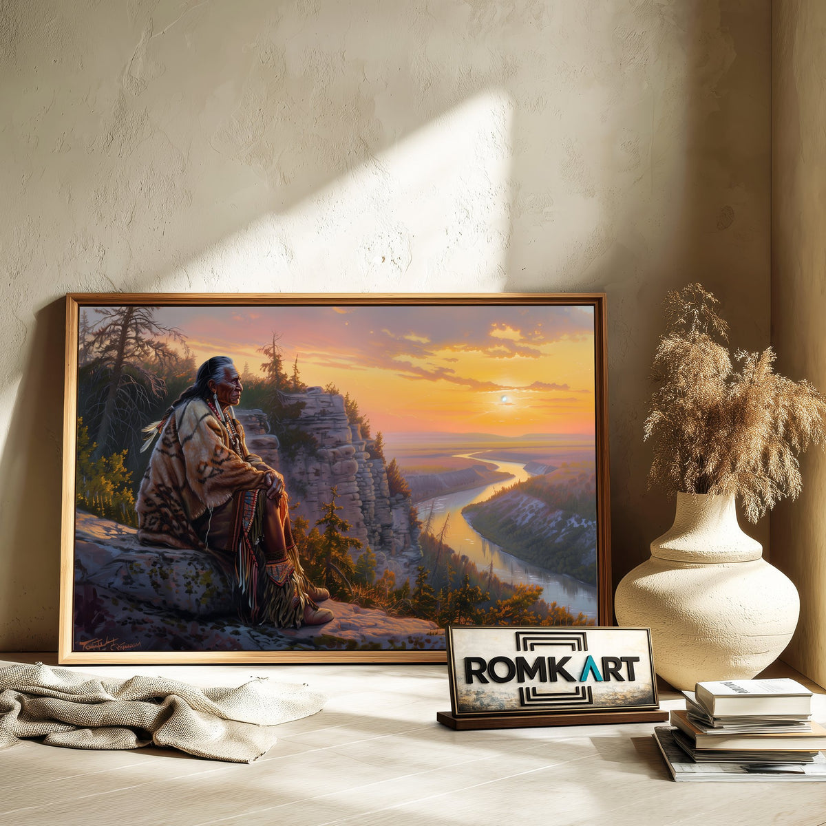 Elder Native American Oil Painting - image 6