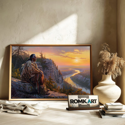 Elder Native American Oil Painting - image 6
