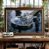 Electric Guitar On Dark Water Oil Painting - image 2