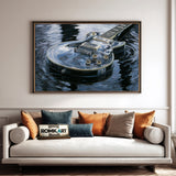 Electric Guitar On Dark Water Oil Painting - image 4