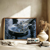 Electric Guitar On Dark Water Oil Painting - image 6