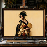 Elegant Japanese Woman - Hand-Painted Oil Painting - View 1