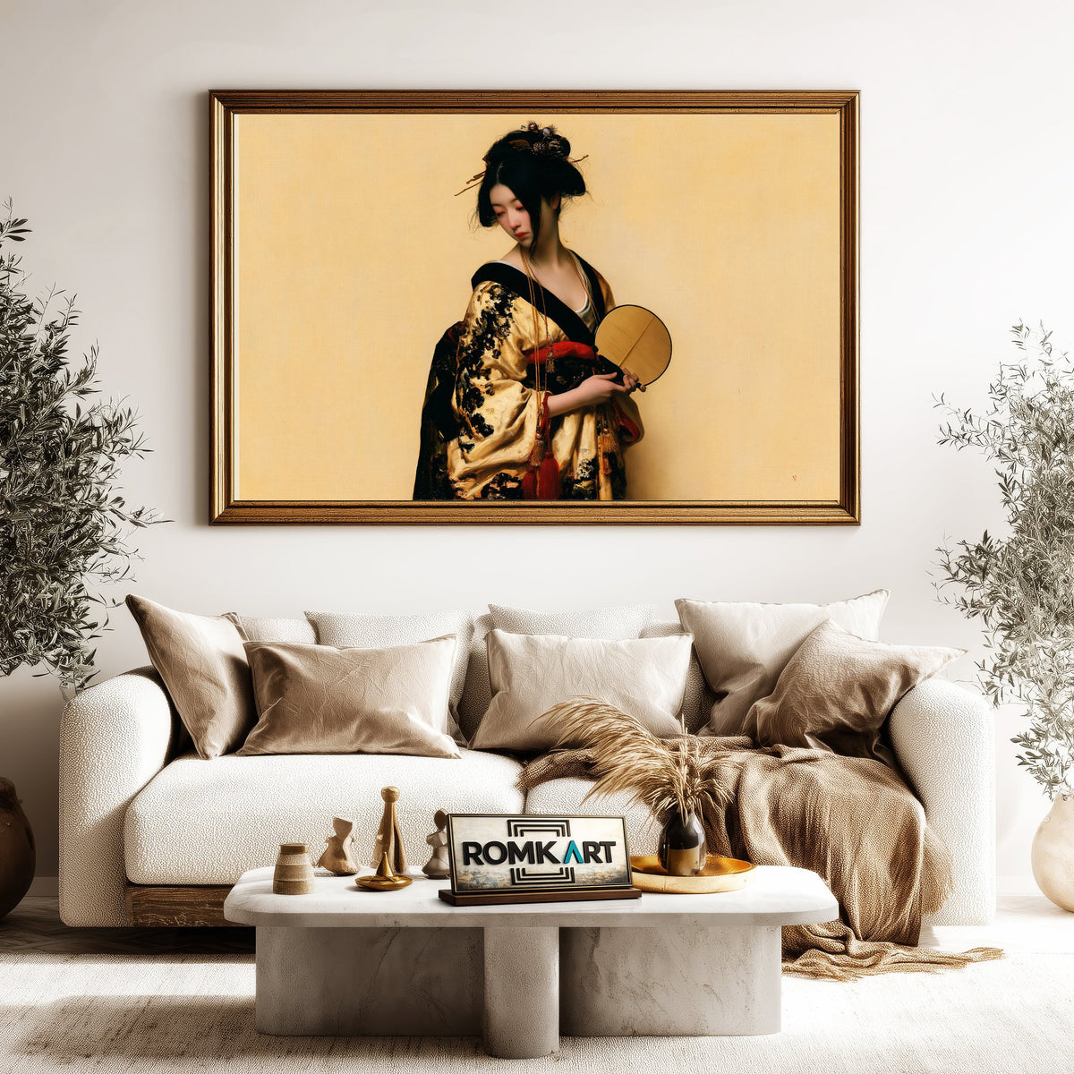 Elegant Japanese Woman Oil Painting - image 5