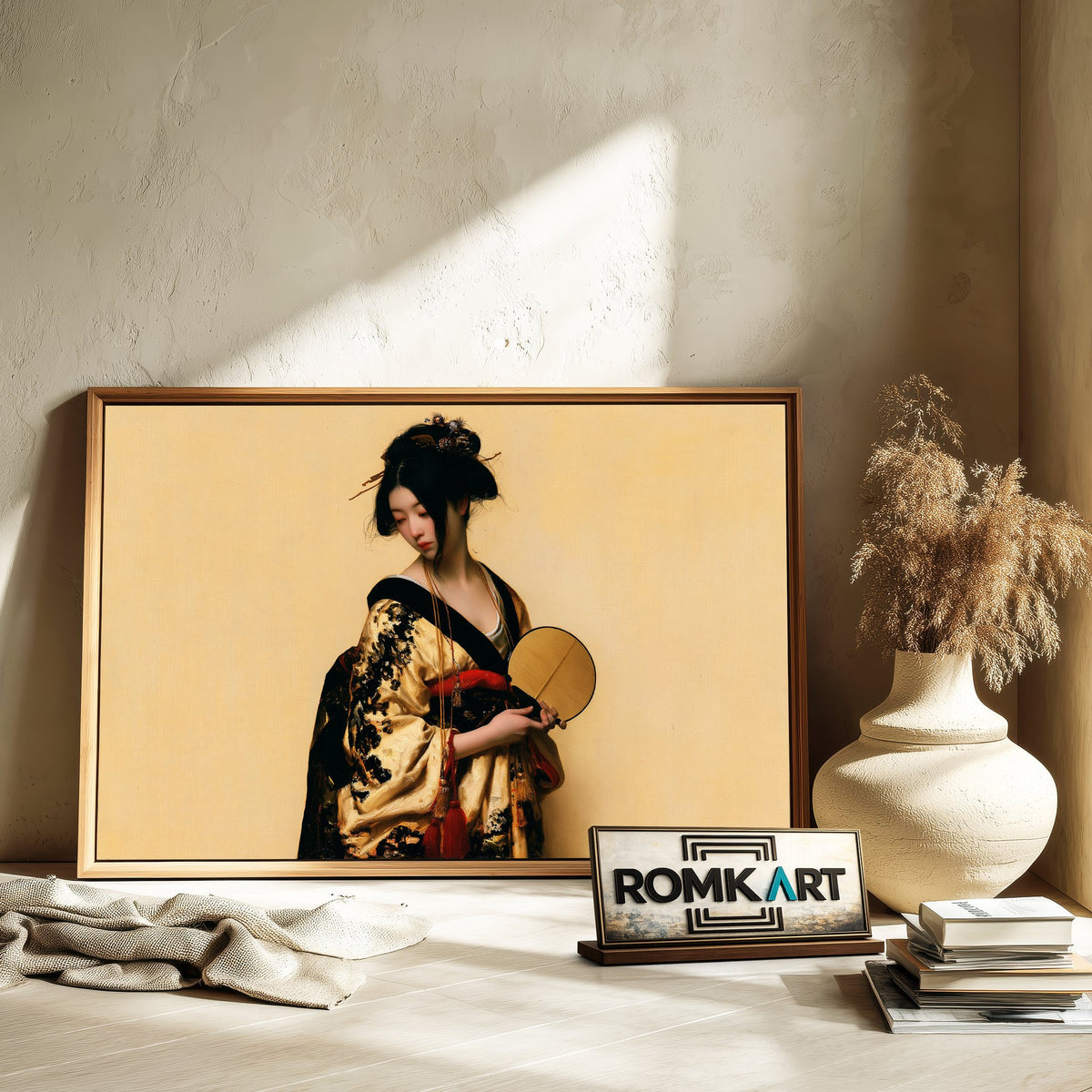 Elegant Japanese Woman Oil Painting - image 6