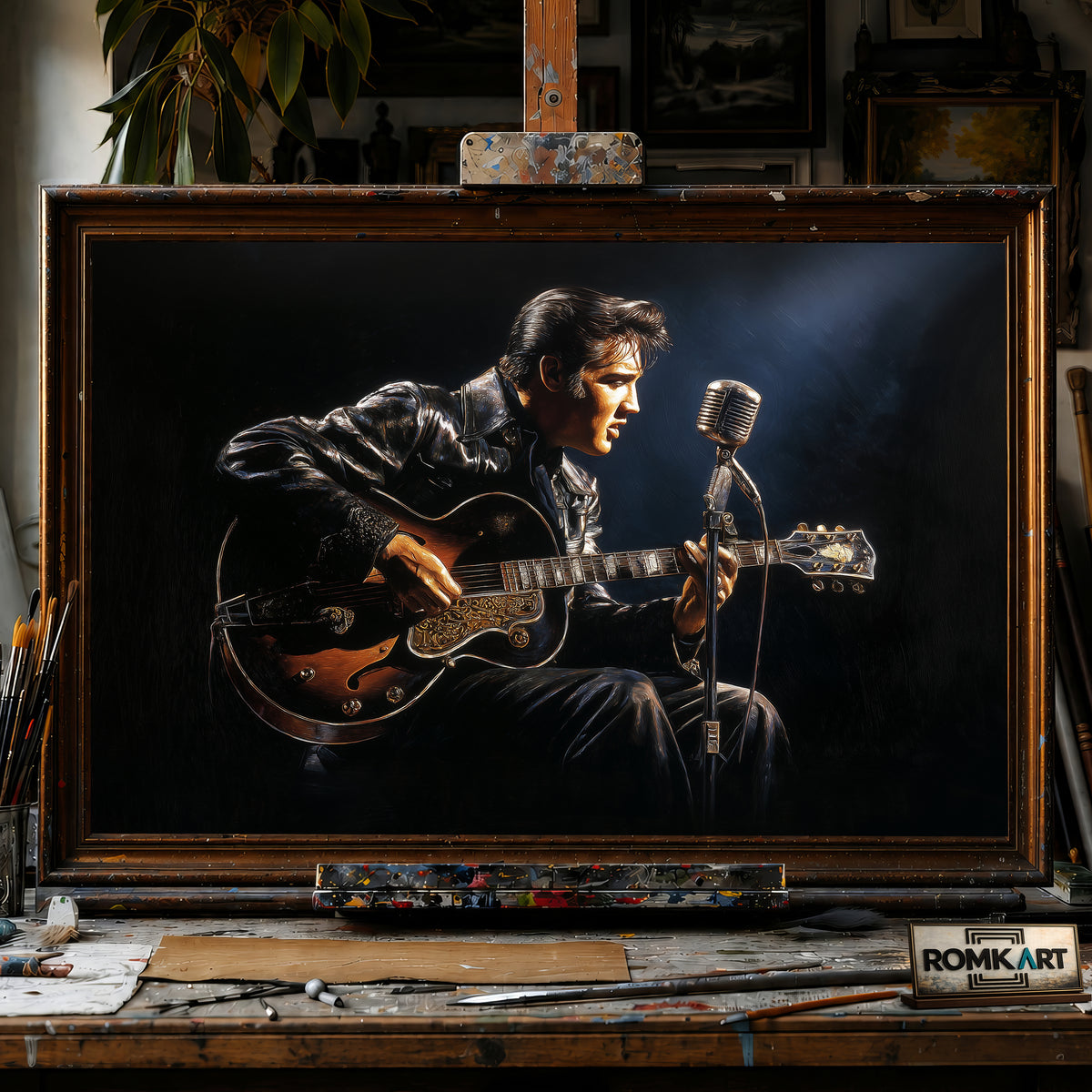 Elvis Presley hand-painted oil painting on canvas