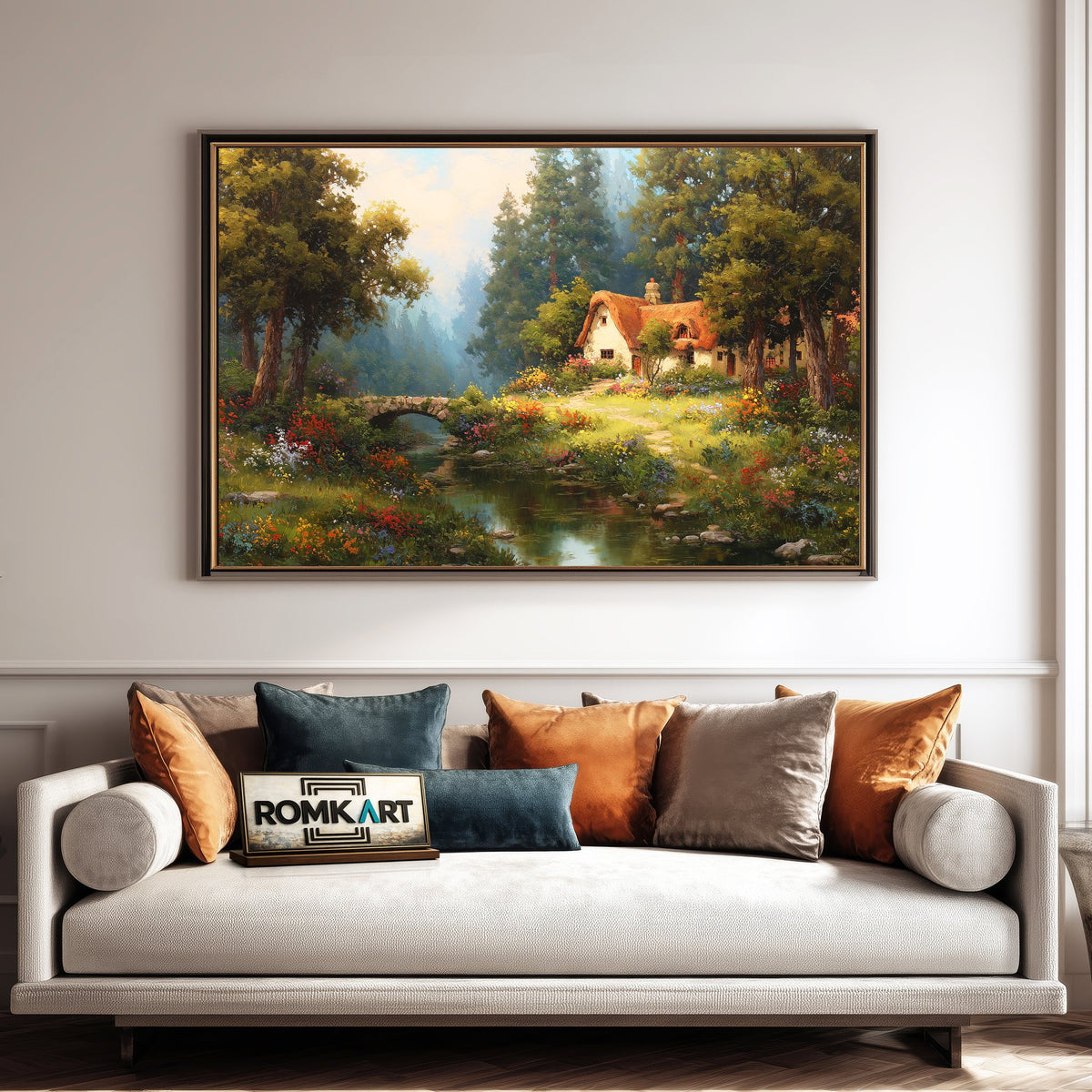 England Fairytale Cottage Oil Painting - image 4