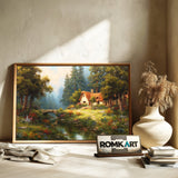 England Fairytale Cottage Oil Painting - image 6