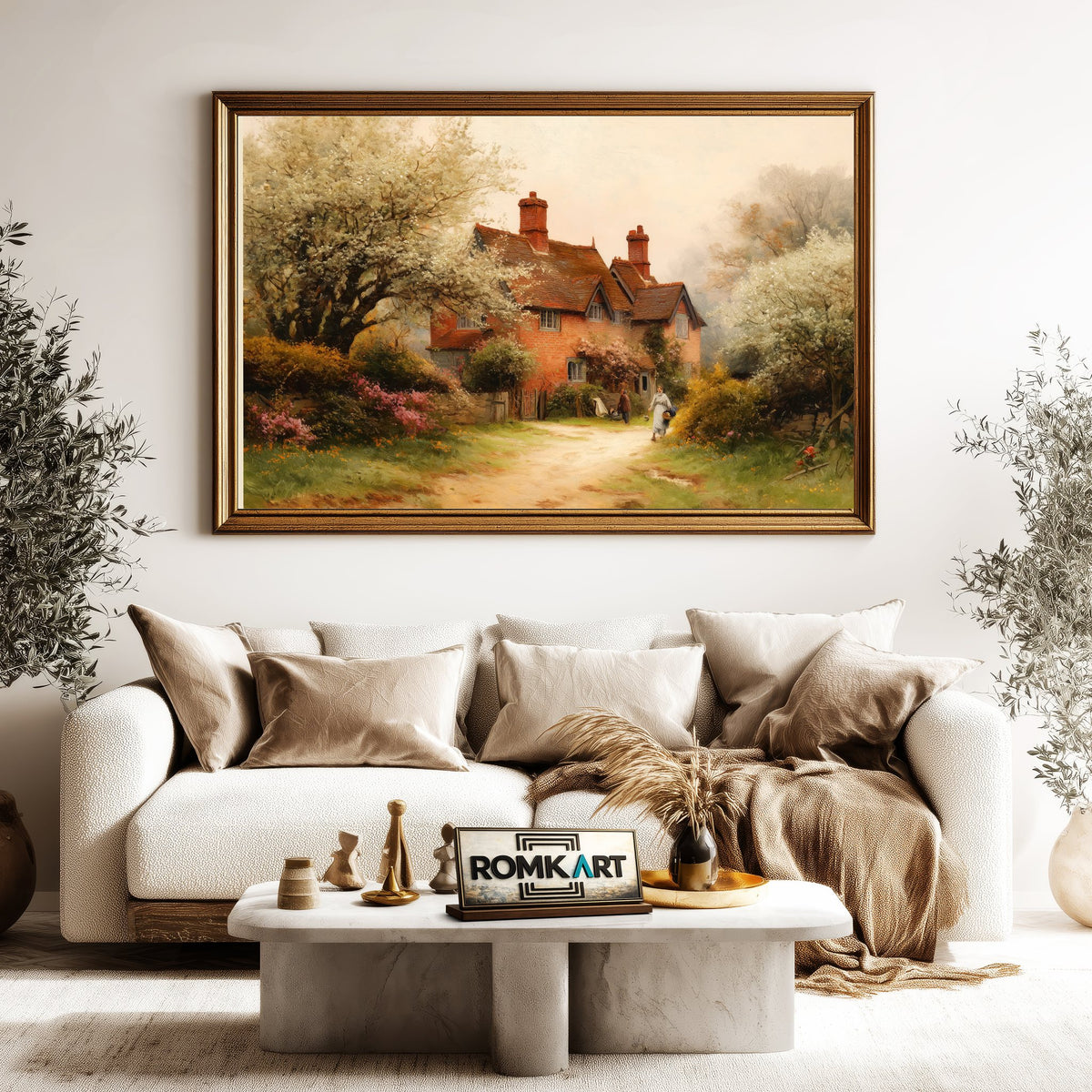 English Countryside Cottage Oil Painting - image 5