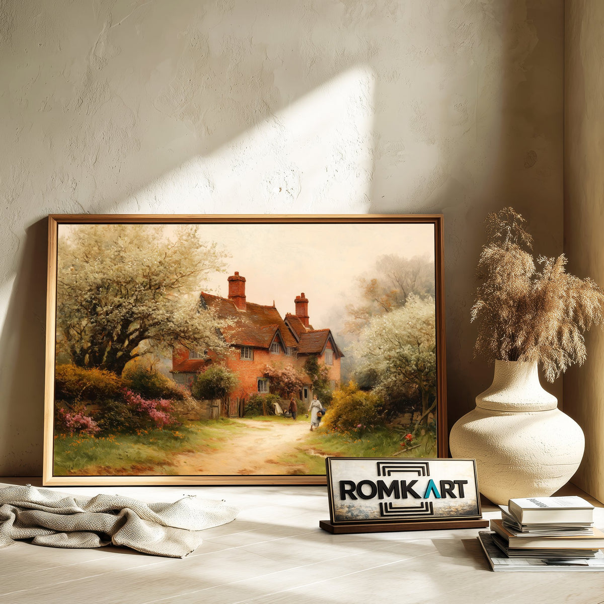 English Countryside Cottage Oil Painting - image 6
