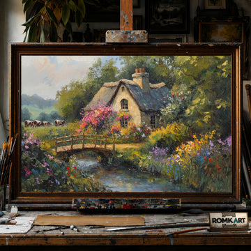 English Countryside hand-painted oil painting on canvas