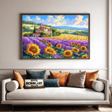 Europe Countryside Lavender Floral Oil Painting - image 4