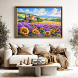 Europe Countryside Lavender Floral Oil Painting - image 5