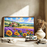 Europe Countryside Lavender Floral Oil Painting - image 6