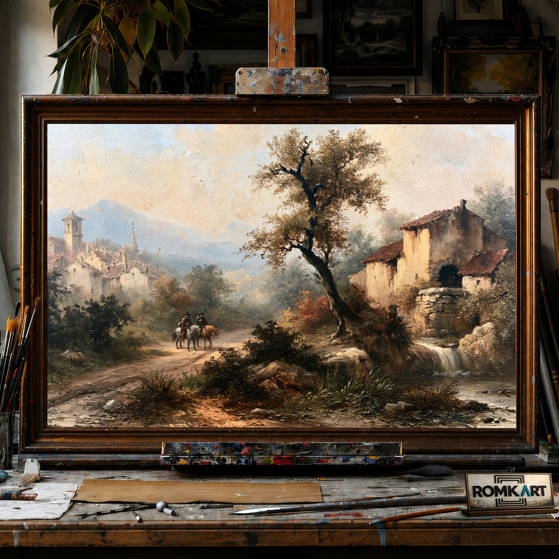 European Countryside hand-painted oil painting on canvas