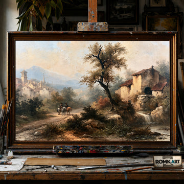European Countryside hand-painted oil painting on canvas