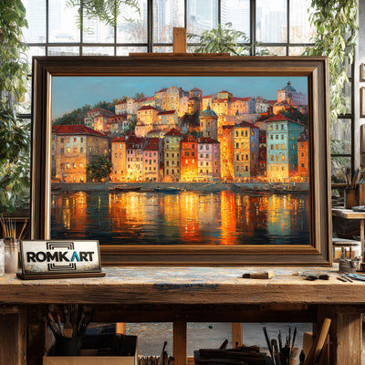 European Riverside Oil Painting - image 2